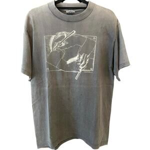 Vintage 90s MC Escher Drawing Hands 1990 Single Stitch Art Shirt Adult Large